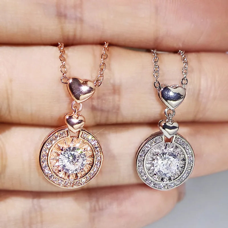 AAAA Zircon Pendant Necklace 925 Silver Women's Chain