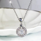AAAA Zircon Pendant Necklace 925 Silver Women's Chain