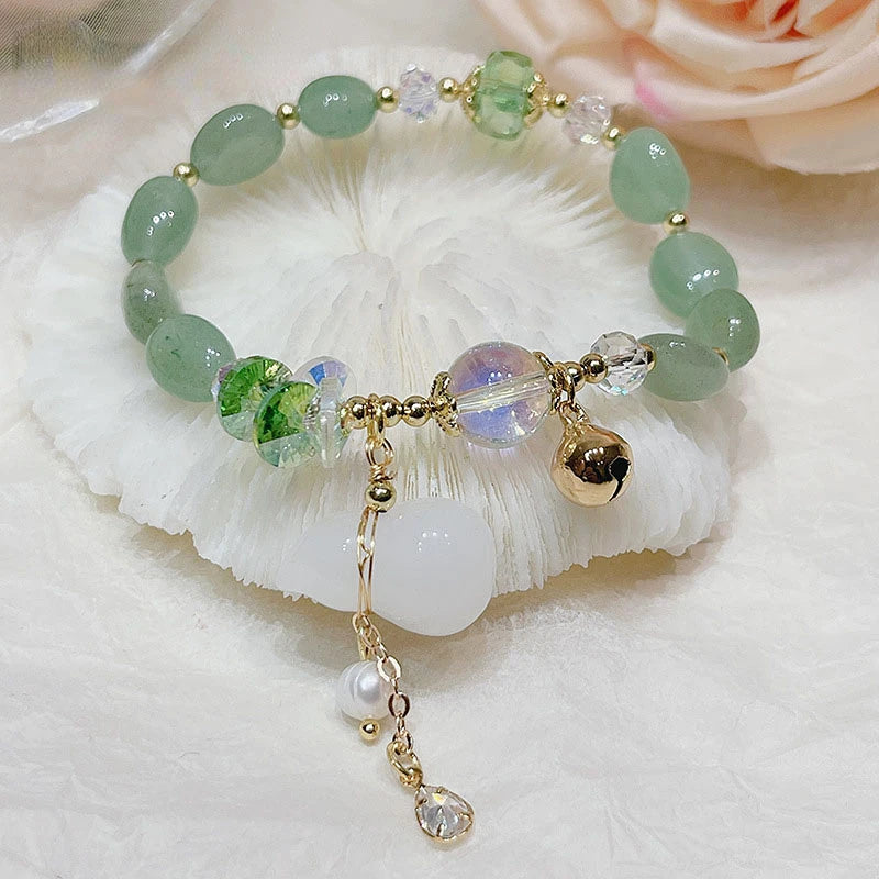Women's Crystal Gourd Tassel Bracelet - Natural & Elegant Hand Jewelry Gift