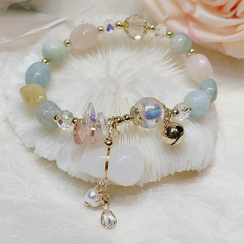 Women's Crystal Gourd Tassel Bracelet - Natural & Elegant Hand Jewelry Gift