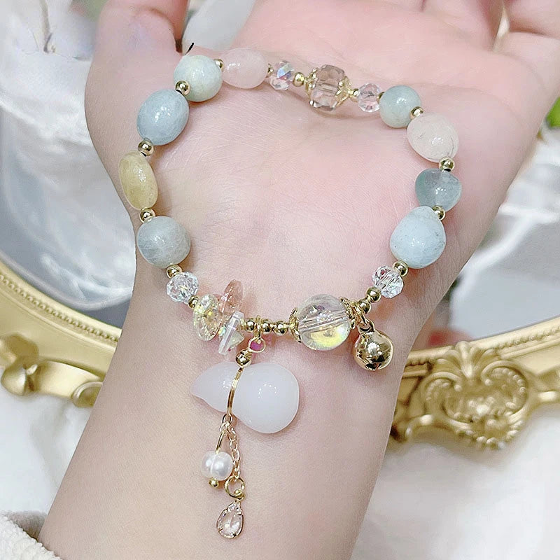 Women's Crystal Gourd Tassel Bracelet - Natural & Elegant Hand Jewelry Gift