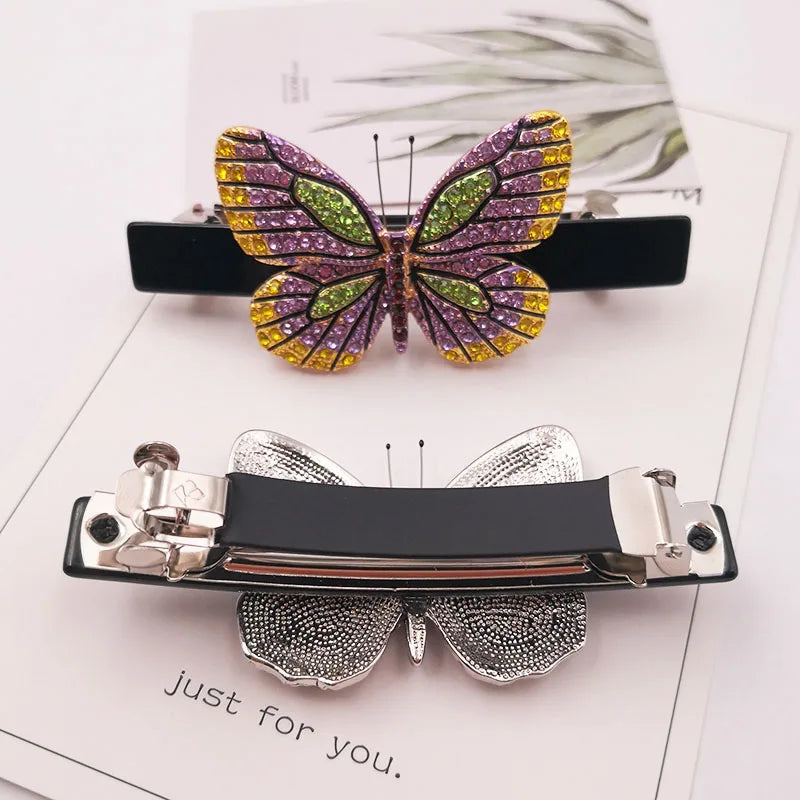 Colorful Butterfly Crystal Hairpin Girls Hair Accessories Clips