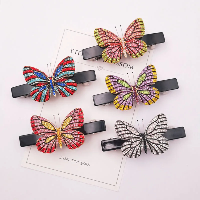 Colorful Butterfly Crystal Hairpin Girls Hair Accessories Clips