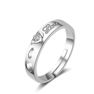 Dolphin Zircon Couple Open Ring