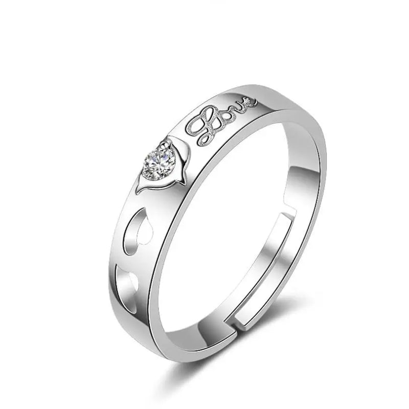 Dolphin Zircon Couple Open Ring