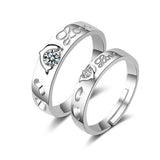 Dolphin Zircon Couple Open Ring
