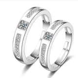 Zircon Couple Open Ring - Elegant and Stylish Design