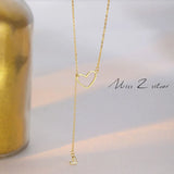 Kpop 925 Sterling Silver Peach Heart Necklace for Women