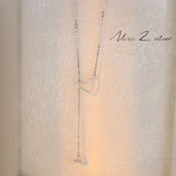 Kpop 925 Sterling Silver Peach Heart Necklace for Women
