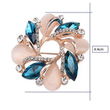 Opal Bauhinia Crystal Brooch Pin Women's Scarf Buckle