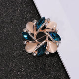 Opal Bauhinia Crystal Brooch Pin Women's Scarf Buckle