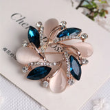 Opal Bauhinia Crystal Brooch Pin Women's Scarf Buckle
