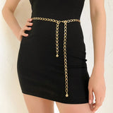 Alloy Multilayer Thin Body Chain Crystal Waist Chain