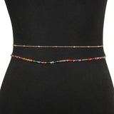 Alloy Multilayer Thin Body Chain Crystal Waist Chain