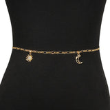 Alloy Multilayer Thin Body Chain Crystal Waist Chain