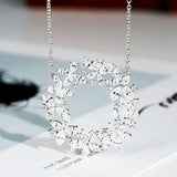 925 Silver Osmanthus Pendant Necklace with Zircon Clavicle Chain