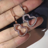 Sexy Gourd Shape Necklace Zircon 925 Silver Wedding Pendant