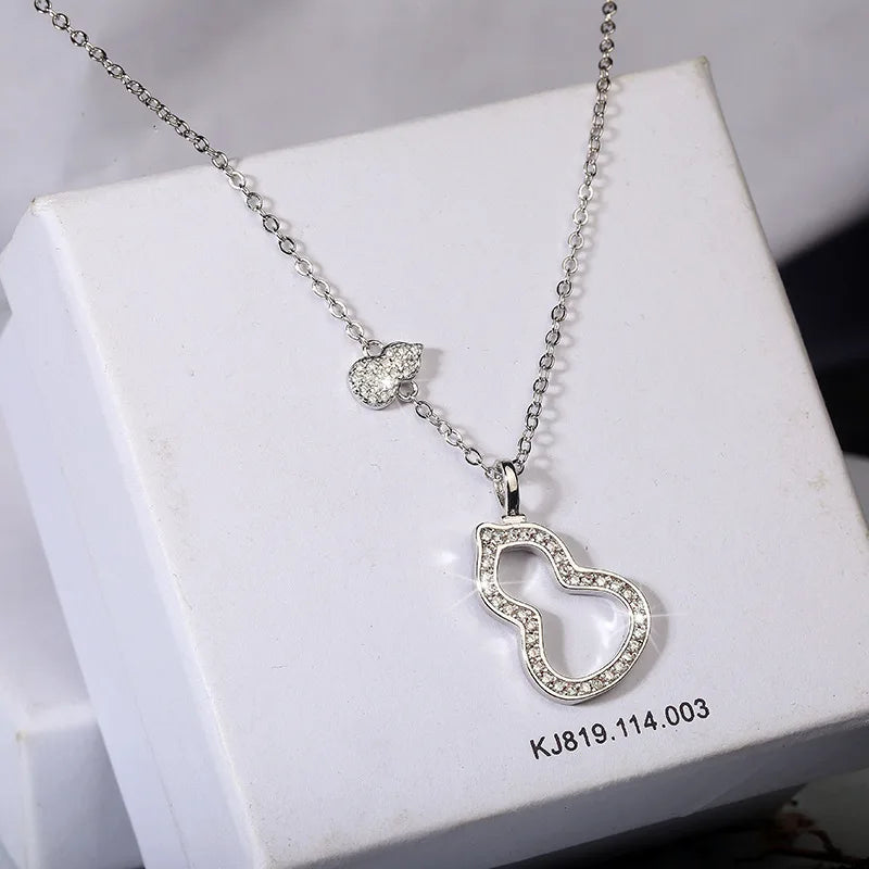Sexy Gourd Shape Necklace Zircon 925 Silver Wedding Pendant