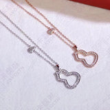Sexy Gourd Shape Necklace Zircon 925 Silver Wedding Pendant