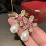 Water Drop Pearl Earrings for Wedding