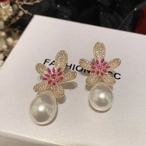 Water Drop Pearl Earrings for Wedding