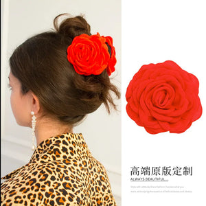 Large Artificial Flower Hair Claws Clip For Women Hair Crab Thick Hair Barrettes