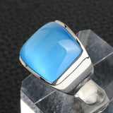 Cat Eye Stone Titanium Stainless Steel Rings Wedding Bands