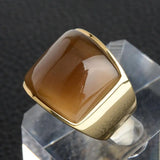 Cat Eye Stone Titanium Stainless Steel Rings Wedding Bands