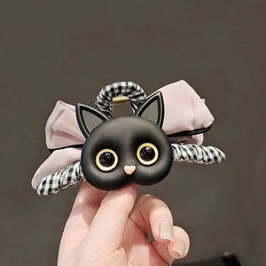 Cartoon Ponytail Clip Cat Scratch Clip Fabric Hair Accessories for Women