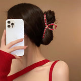 Large Shark Grab Clip Retro Leather Hairpin For Women