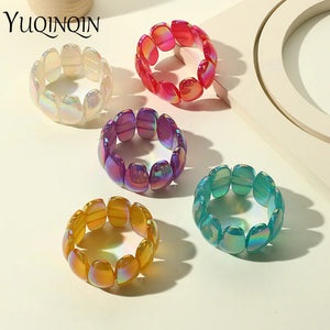 Colorful Acrylic Beads Cuff Bracelet for Women