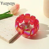 Colorful Acrylic Beads Cuff Bracelet for Women