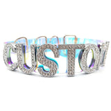 Personalized Laser PVC Choker Rhinestone Name Necklace for Women & Men