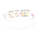 Personalized Laser PVC Choker Rhinestone Name Necklace for Women & Men