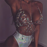 Sexy Bra Body Necklace Chain Rhinestone Statement Necklace & Pendant