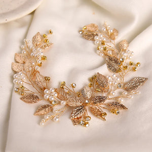 Leaf Bridal Hairband Rose Hair Jewelry Headband
