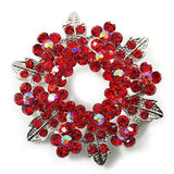 Leaf Wreath Rhinestone Brooch Crystal Jewelry Gift