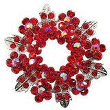 Leaf Wreath Rhinestone Brooch Crystal Jewelry Gift