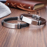 Leather Bangle & Bracelet Stainless Steel Bracelets For Women Men