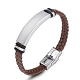 Leather Bangle & Bracelet Stainless Steel Bracelets For Women Men