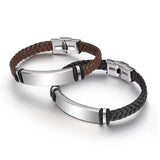 Leather Bangle & Bracelet Stainless Steel Bracelets For Women Men