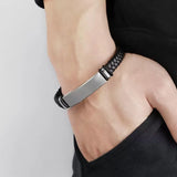 Leather Bangle & Bracelet Stainless Steel Bracelets For Women Men