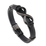 Leather Bracelet Infinity Logo Men's Bracelet Jewelry Gift