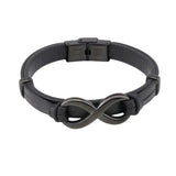 Leather Bracelet Infinity Logo Men's Bracelet Jewelry Gift