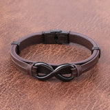 Leather Bracelet Infinity Logo Men's Bracelet Jewelry Gift