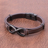 Leather Bracelet Infinity Logo Men's Bracelet Jewelry Gift