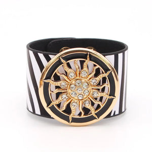 Leather Bracelets for Women Wide Circle Wrap Bracelet