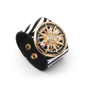 Leather Bracelets for Women Wide Circle Wrap Bracelet