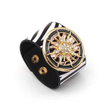 Leather Bracelets for Women Wide Circle Wrap Bracelet