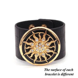 Leather Bracelets for Women Wide Circle Wrap Bracelet
